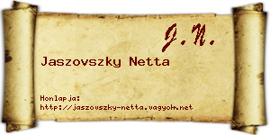 Jaszovszky Netta névjegykártya