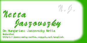 netta jaszovszky business card